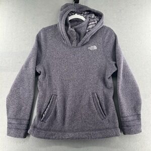 The North Face Crescent Sunset‎ Fleece Hoodie Womens Size Large Purple Flawed